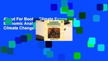 About For Books  Climate Economics: Economic Analysis of Climate, Climate Change and Climate