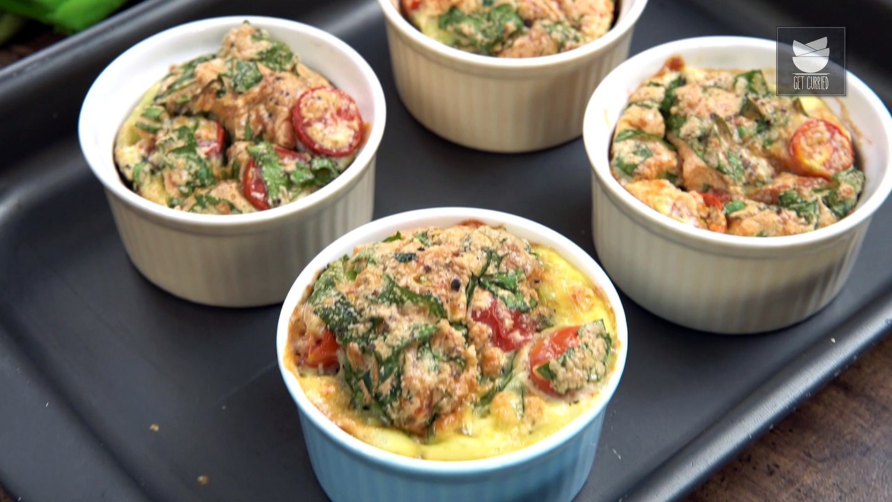 Egg & Spinach Muffins Recipe - How To Make Egg Spinach Muffins Breakfast Recipe - Varun