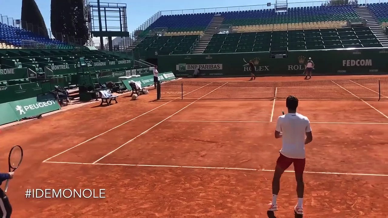 ATP - Rolex Monte-Carlo 2019 - Novak Djokovic s'entraine déjà sur la terre battu de Monte-Carlo