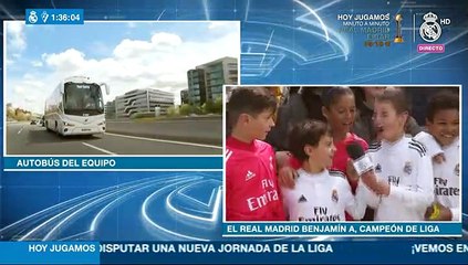Marcelo, uno más en la celebración del título de Liga del Benjamín A del Real Madrid