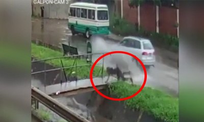 Yağmurdan kaçarken, su kanalına düştü