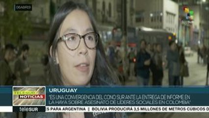 Colombianos en Uruguay exigen cese de asesinatos a líderes en su país