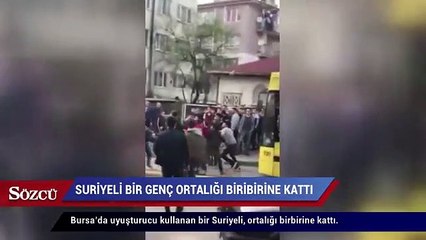 Bursa’da otobüse saldıran madde bağımlısı Suriyeli genç ortalığı karıştırdı!