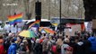 LGBT activists protest outside Sultan of Brunei’s Dorchester hotel in London