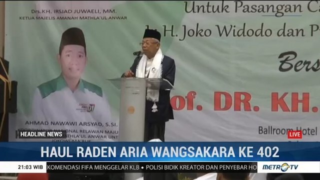 KH Ma'ruf Amin Hadiri Haul Raden Aria Wangsakara