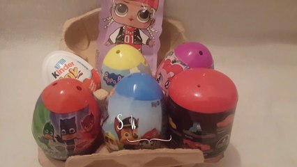 Opening Surprise eggs Kinder  Paw Patrol  PJ Masks  Cars  Peppa Pig   My Little Pony LOL
