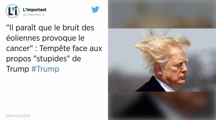 Donald Trump affirme que « le bruit des éoliennes provoque des cancers »