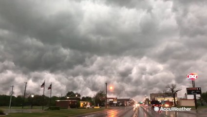 Some interesting looking clouds drift over town
