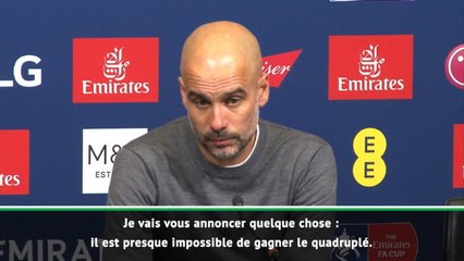 FA Cup - Guardiola : "Il est presque impossible de gagner le quadruplé"