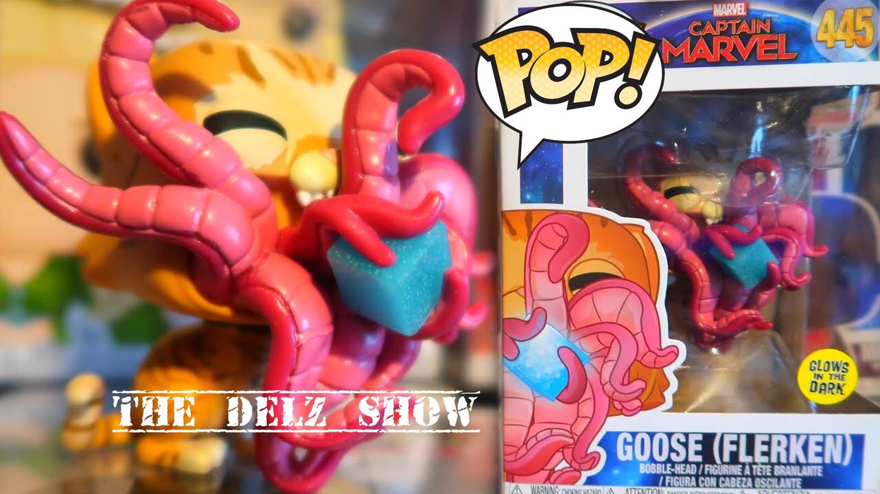 Goose The Cat  Flerkin Funko Pop Captain Marvel GITD Detailed Look Review With Glow In The Dark Test