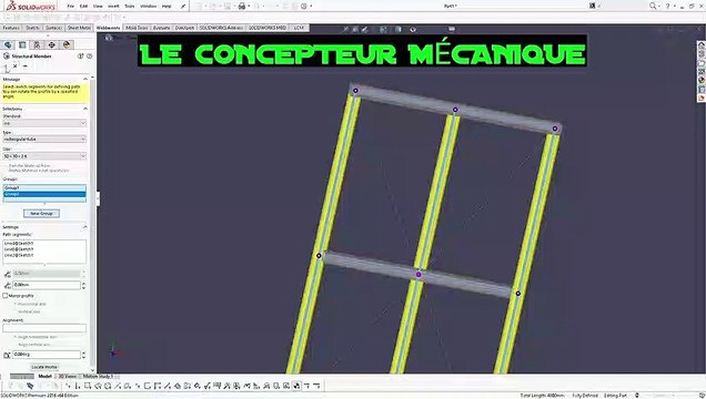LCM - SOLIDWORKS FRANCAIS – AJUSTEMENT ET PROLONGEMENT DES MÉCANO SOUDÉS