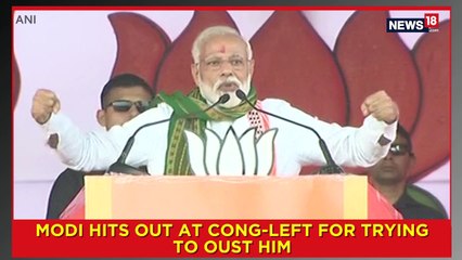 Modi Hits Out At Cong-Left For Trying To Oust Him