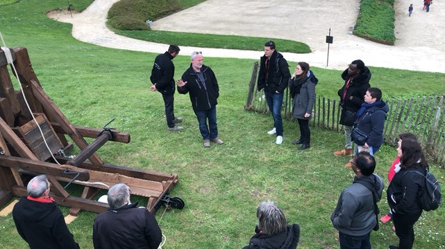 Une catapulte au château de Fougères