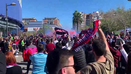 Levante - Huesca: Gran recibimiento por parte de la afición levantinista.