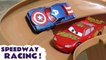 Disney Pixar Cars 3 Speedway Racing with Hot Wheels Mattel DC Comics Justice League & Marvel Avengers 4 Superheroes joined by Lightning McQueen, Thomas and Friends Ace and PJ Masks Catboy