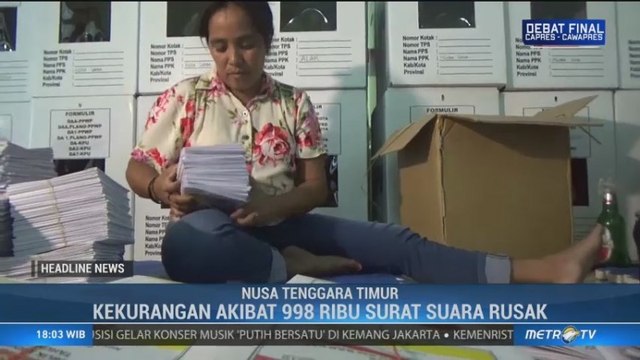 998 Ribu Surat Suara Rusak di NTT Belum Diganti