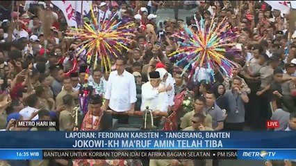 Jokowi-Ma'ruf Diarak Naik Kereta Kencana ke Pendopo Wali Kota Tangerang