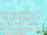Casablanca 59504 Tribeca 60Inch 3Blade Ceiling Fan with Reversible WalnutBurnt Walnut