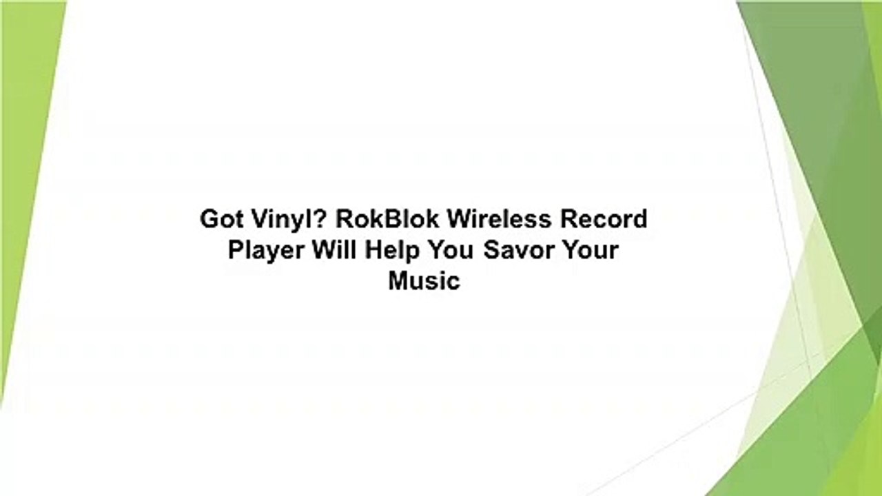 Got Vinyl RokBlok Wireless Record Player Will Help You Savor Your Music