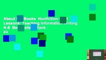 About For Books  Nonfiction Craft Lessons: Teaching Information Writing K-8  Best Sellers Rank : #4