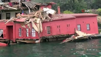 Geminin çarptığı Hekimbaşı Salih Efendi Yalısı’nın son hali havadan görüntülendi