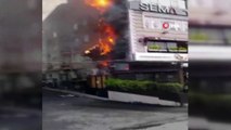 Fatih Vatan Caddesi’nde bulunan bir kebapçının bacasında yangın çıktı. Binanın dış cephesini saran alevlere itfaiye ekipleri müdahale ediyor.