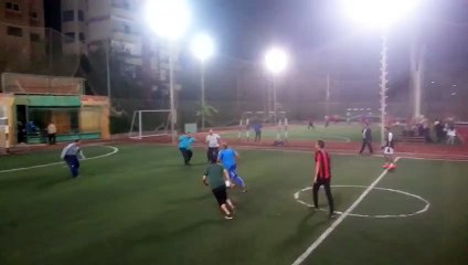 an old man plays football like messy