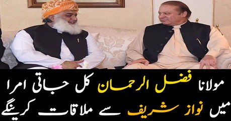 Maulana Fazlur Rehman to meet Nawaz Sharif tomorrow