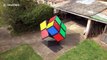 Ingenious UK man solves giant Rubik's Cube from the INSIDE