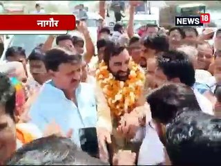 एनडीए प्रत्याशी हनुमान बेनीवाल के रोड शो की हुई नागौर जिले में एंट्री