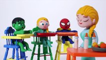 FROZEN ELSA NEW LIPSTICK ❤ Spiderman, Hulk & Frozen Elsa Play Doh Cartoons For Kids