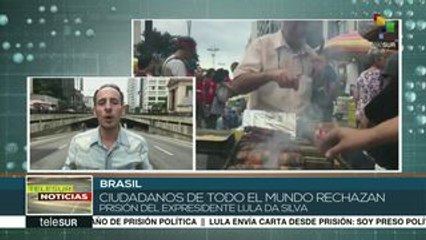 Brasileños se movilizan en Sao Paulo para exigir libertad para Lula