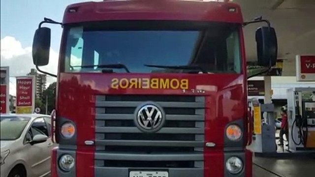 Gambá fica preso em motor de carro e Bombeiros são chamados