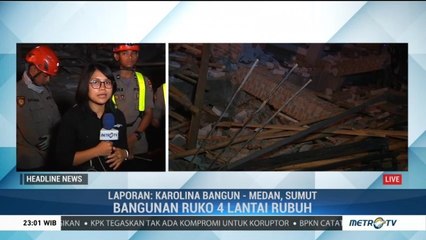 Bangunan Ruko 4 Lantai di Medan Roboh
