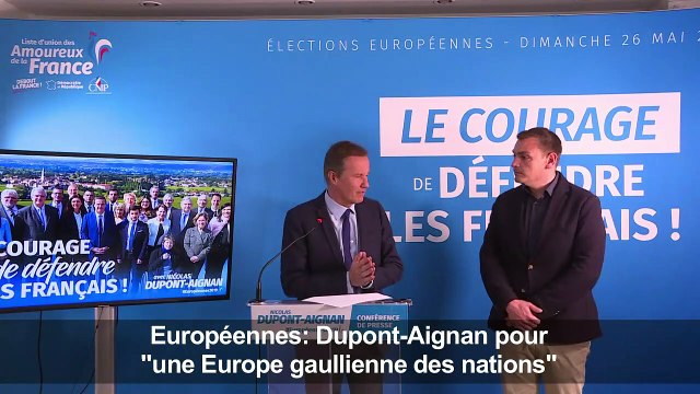 Dupont-Aignan défend une Europe des nations et des projets