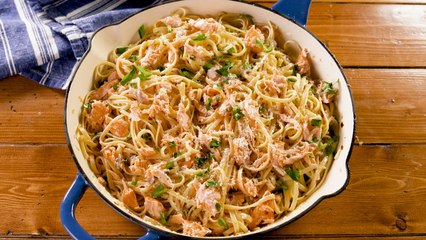 Lemon Butter Salmon Pasta = Weeknight Dinner Goals