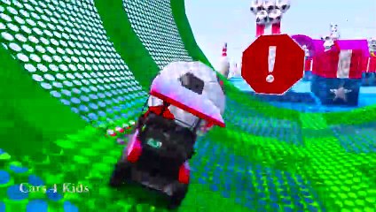 تعلم الألوان w السيارات متعة و الرجل العنكبوت خارقة 3D - الرسوم المتحركة للأطفال