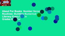 About For Books  Number Sense Routines: Building Numerical Literacy Every Day in Grades K-3  For