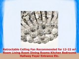 Siljoy Dimmable Ceiling Fans with Lights and Remote 3 Color Changing Retractable Crystal