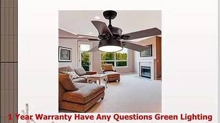 RainierLight Modern Ceiling Fan 5 Wood Blades Acrylic Cover Remote Control for Indoor LED