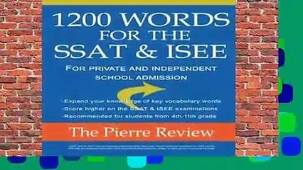 About For Books  1200 Words for the SSAT   ISEE: For Private and Independent School Admissions