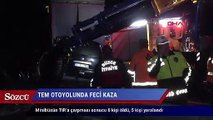 TEM Otoyolu’nda minibüs, TIR’a çarptı 6 ölü, 5 yaralı