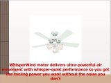 Hunter Fan 44 White Finish Ceiling Fan with Swirled Marble 3Light Fixture 5 Blade