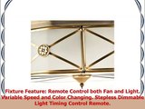 Siljoy 36 Polished Brass Invisible Ceiling Fans with Lights and Remote Retractable