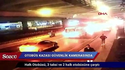 Şişli'deki otobüs kazası kamerada