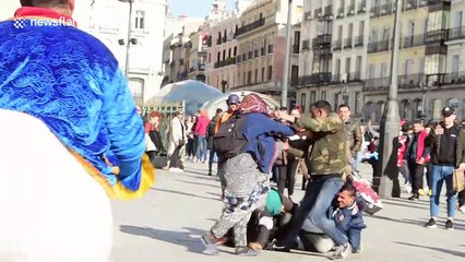 Police in Madrid intervene in brutal fight involving Roma men and women