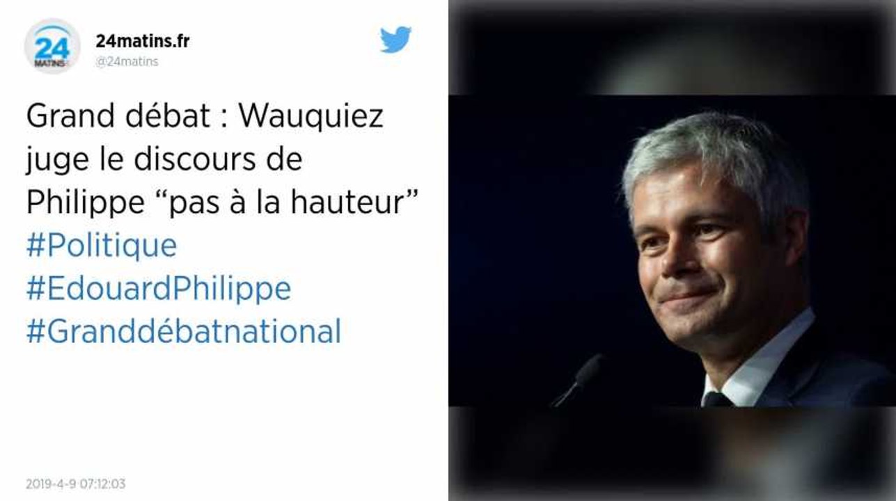 Grand débat national. Laurent Wauquiez juge le discours d’Édouard Philippe « pas à la hauteur »