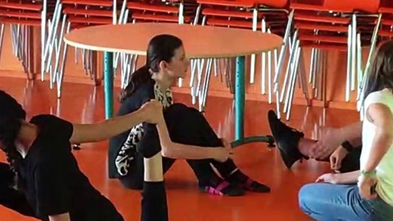 Le groupe des danseuses du collège Gaston-Ramon d'Audun-le-Roman lors de leur qualification pour les championnats de France de danse UNSS.