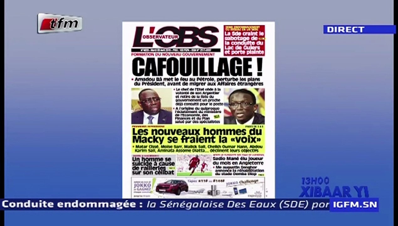REPLAY - Revue de Presse - Pr : EL HADJ ASSANE GUEYE - 09 Avril 2019