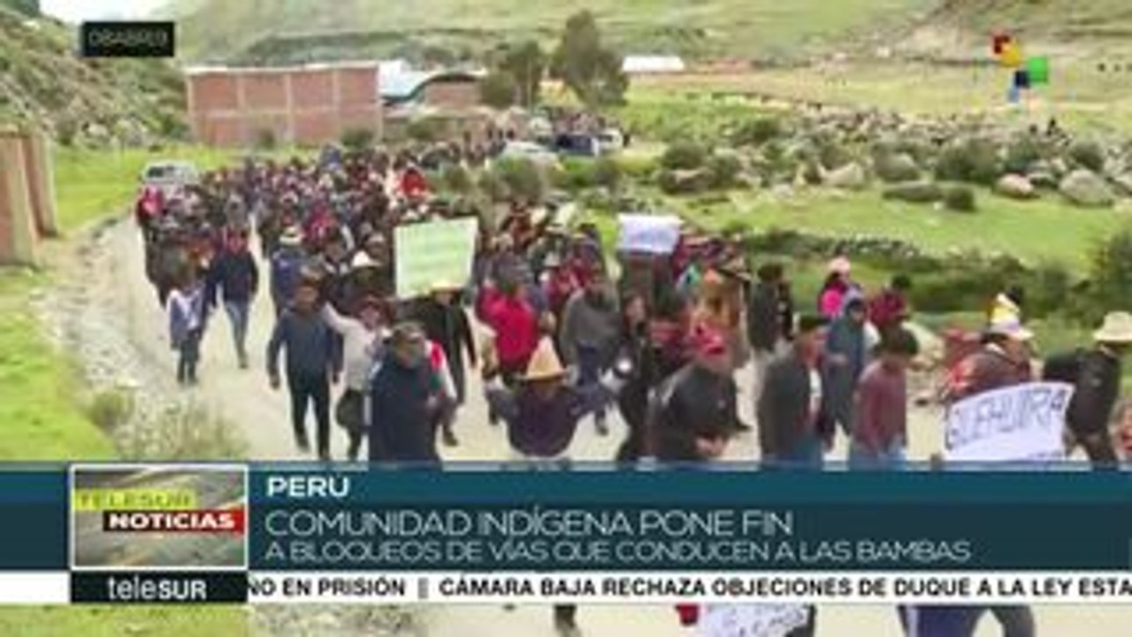 Perú: comunidad de Fuerabamba desbloquea vía hacia mina Las Bambas